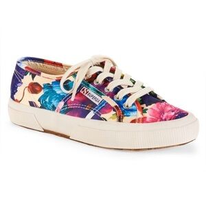 EXCELLENT CONDITION WOMEN’S SIZE 8 SUPERGA LACE-UP FLORAL SHOES